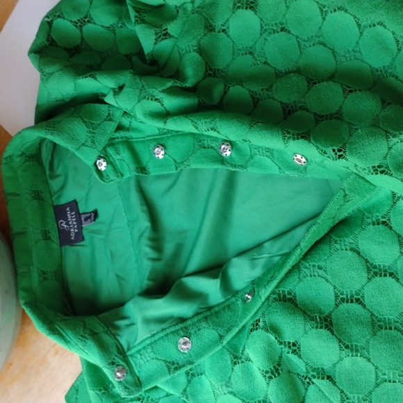Adrianna Papell, 3/4 sleeves , green dress,M. - Picture 14 of 14